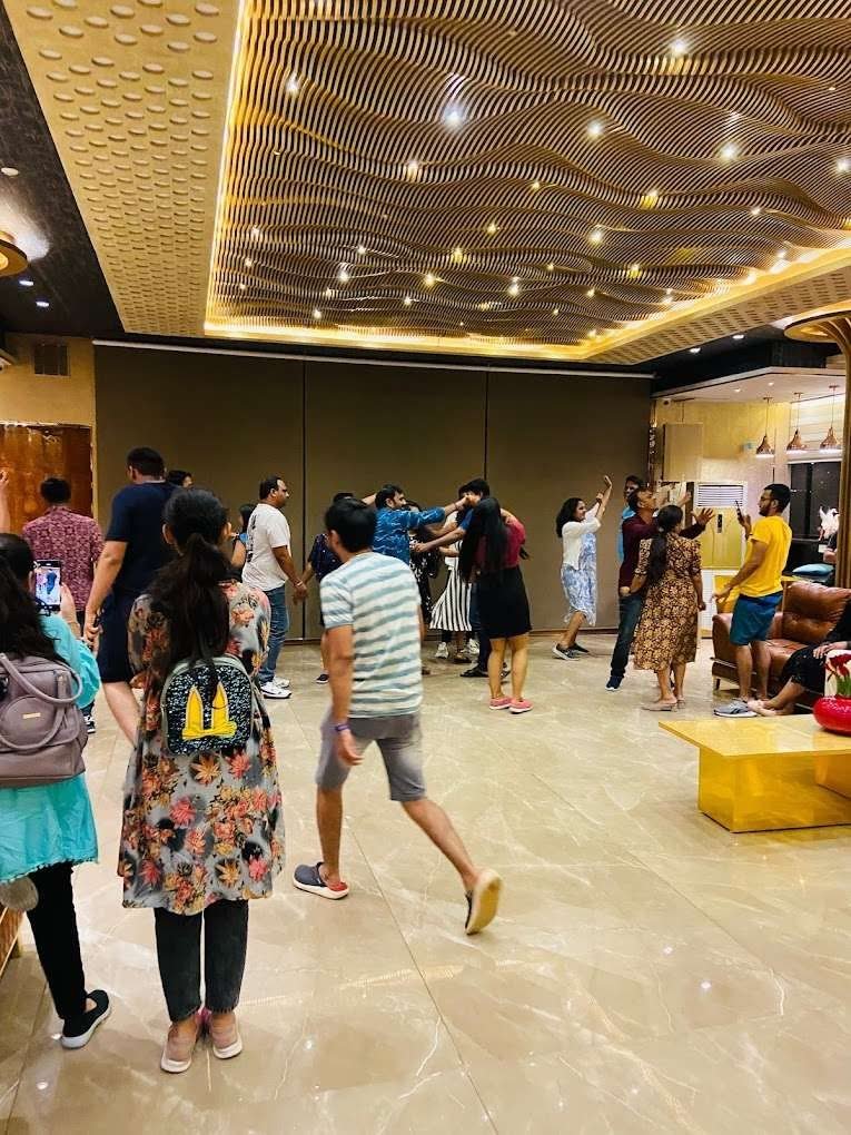 Guests dancing on the cruise deck